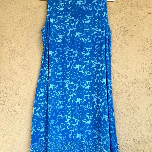Floral Blue Sleeveless Dress - Picture 2 of 4